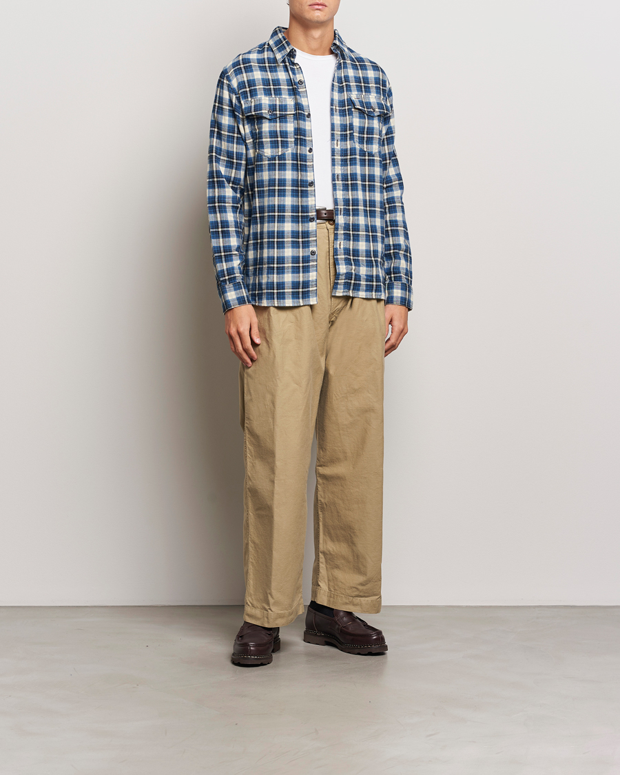 Herren | Hemden | RRL | Herc Flannel Shirt Blue Check