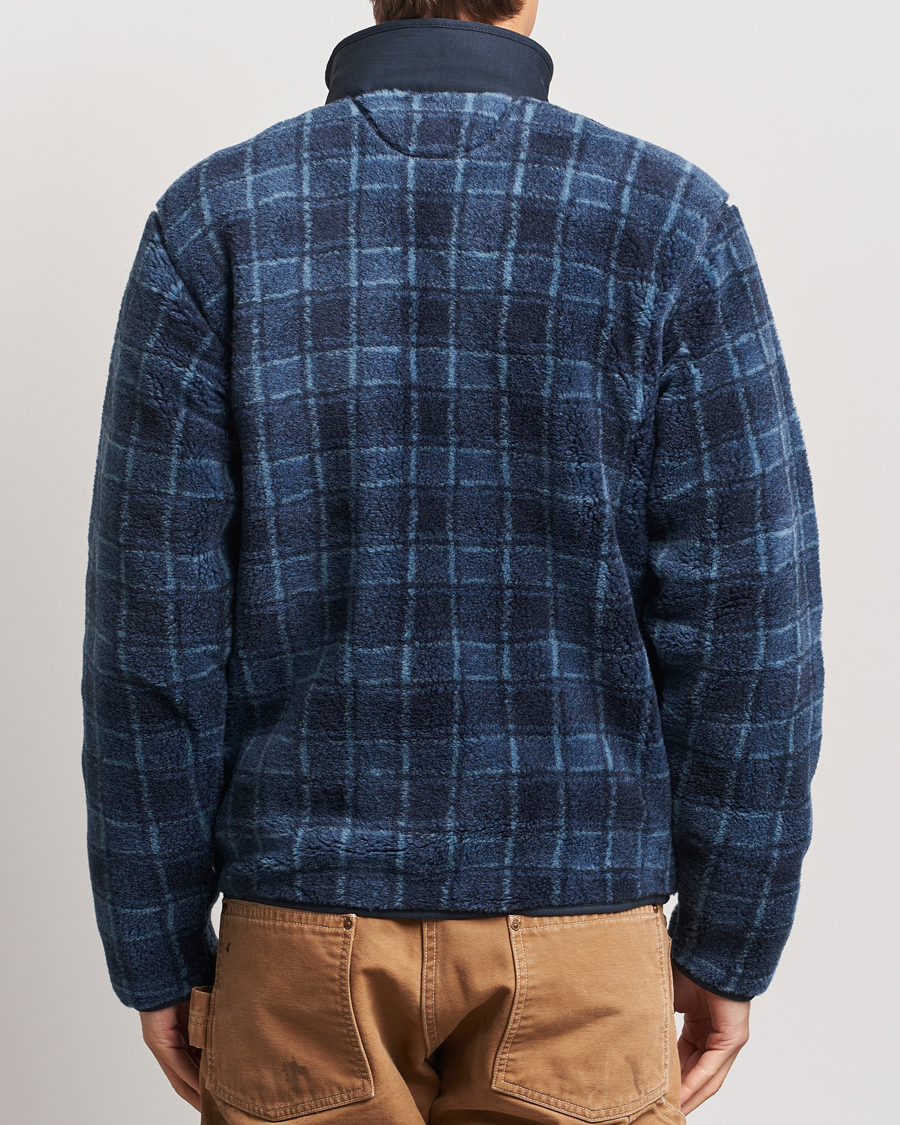Herren | Pullover | RRL | Gabe Fleece Full Zip Navy Plaid