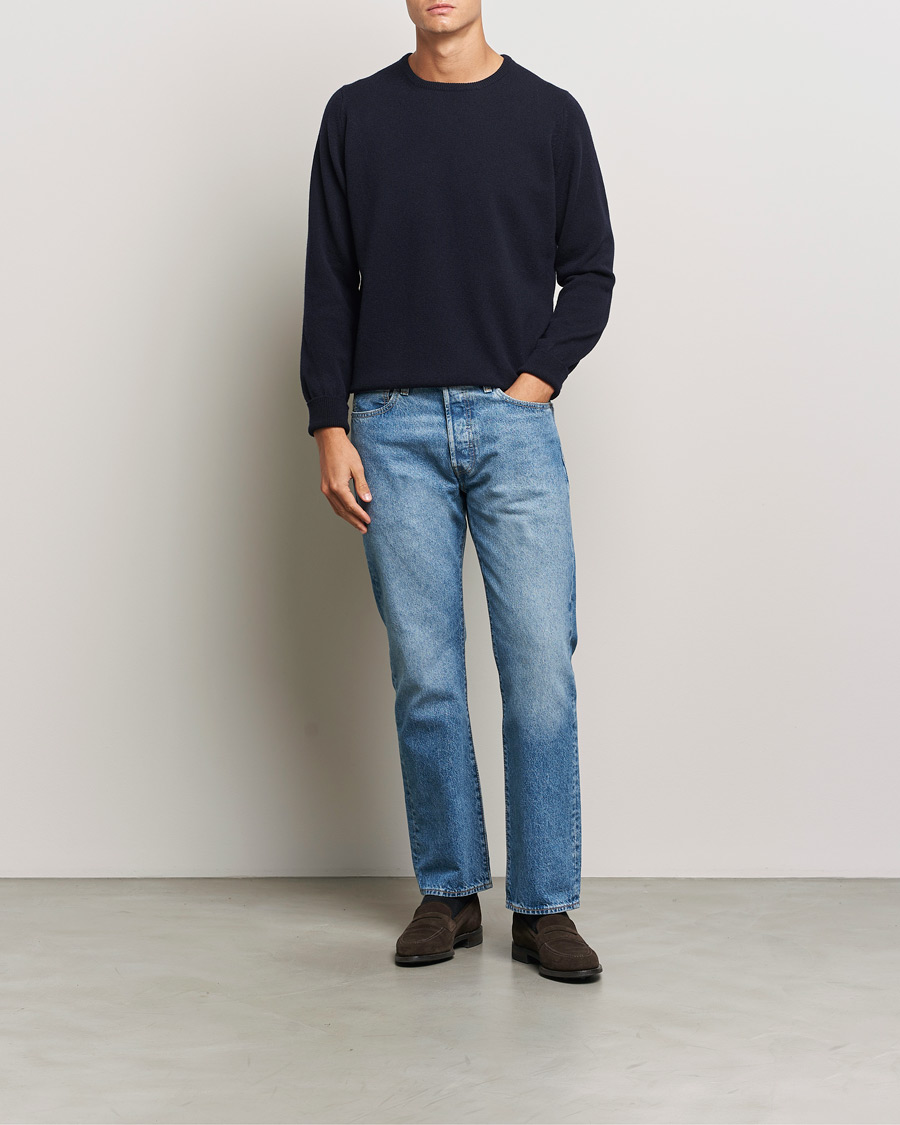 Herren | Pullover | William Lockie | Rob Lambswool Crewneck Navy