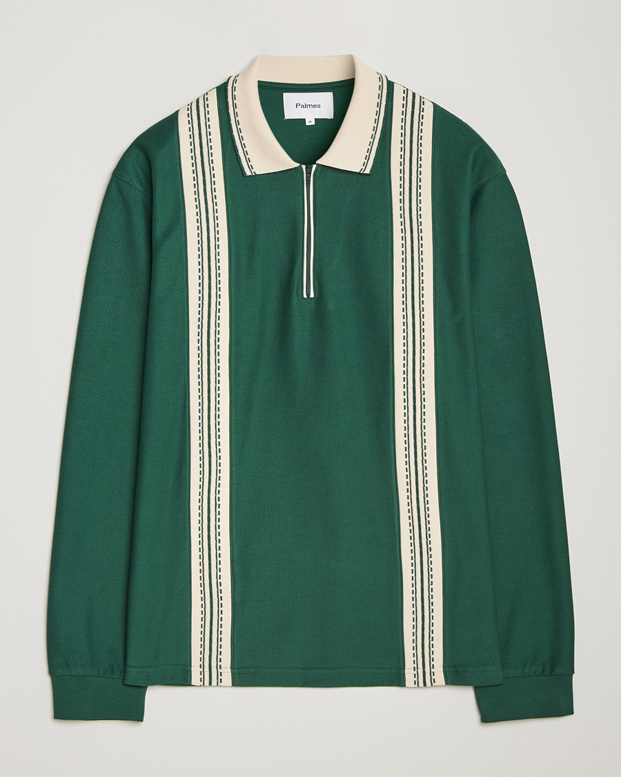 Herren | Pullover | Palmes | Rio Long Sleeve Zip Polo Dark Green