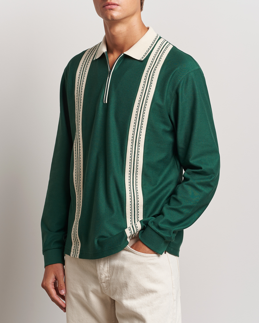 Herren | Pullover | Palmes | Rio Long Sleeve Zip Polo Dark Green
