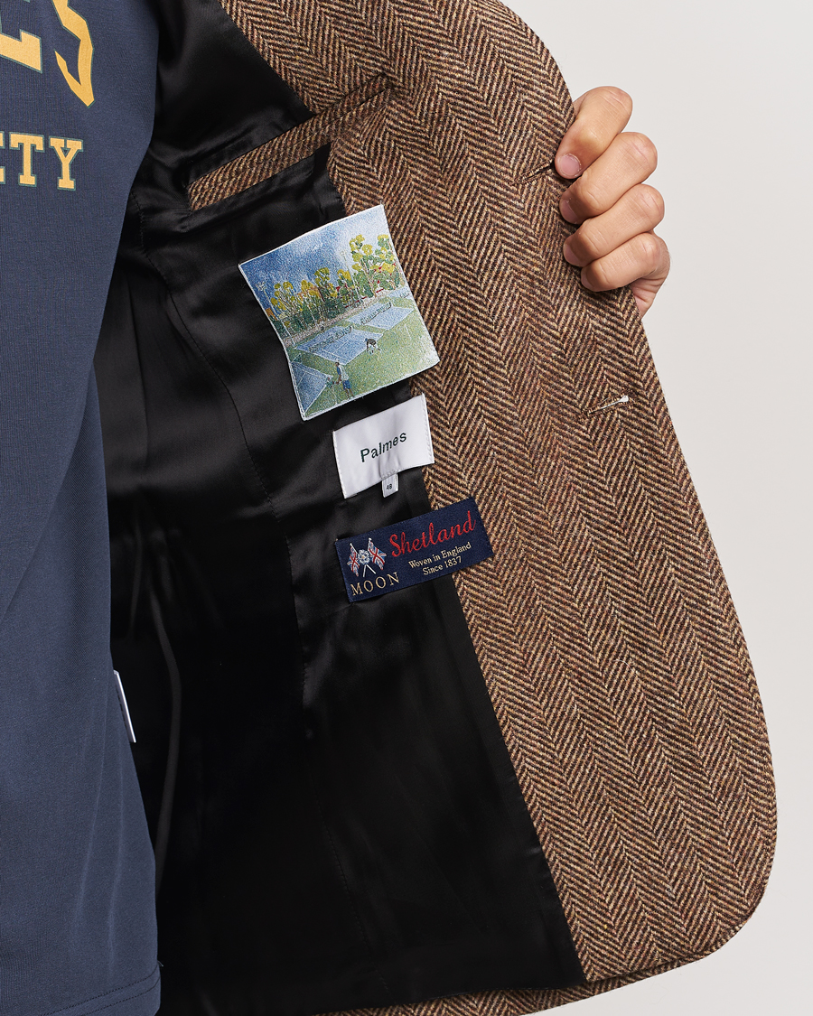 Herren | Sakkos | Palmes | Blaze Herringbone Wool Sport Coat Brown