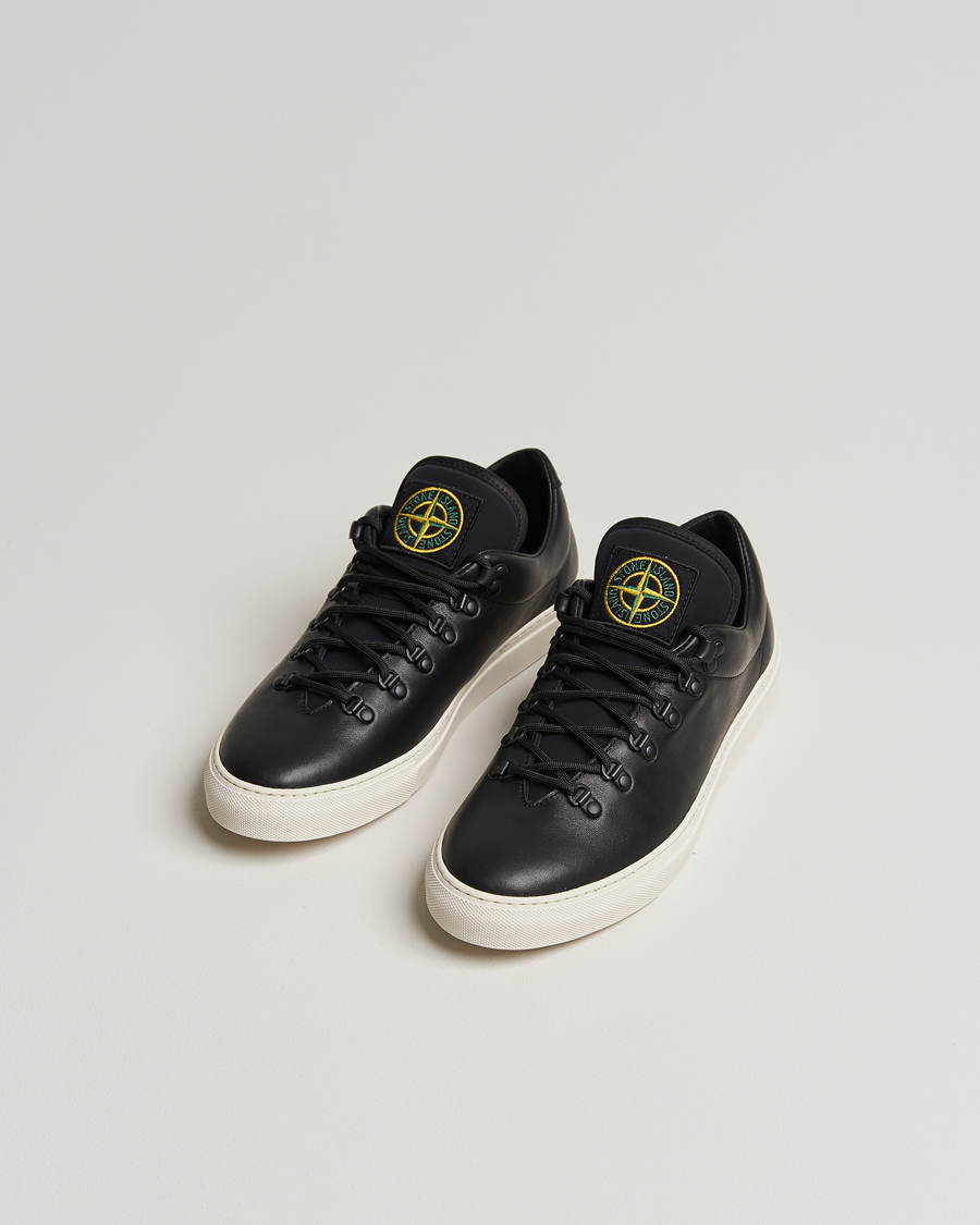 Herren | Stone Island Leather Snekers Black | Stone Island | Leather Snekers Black
