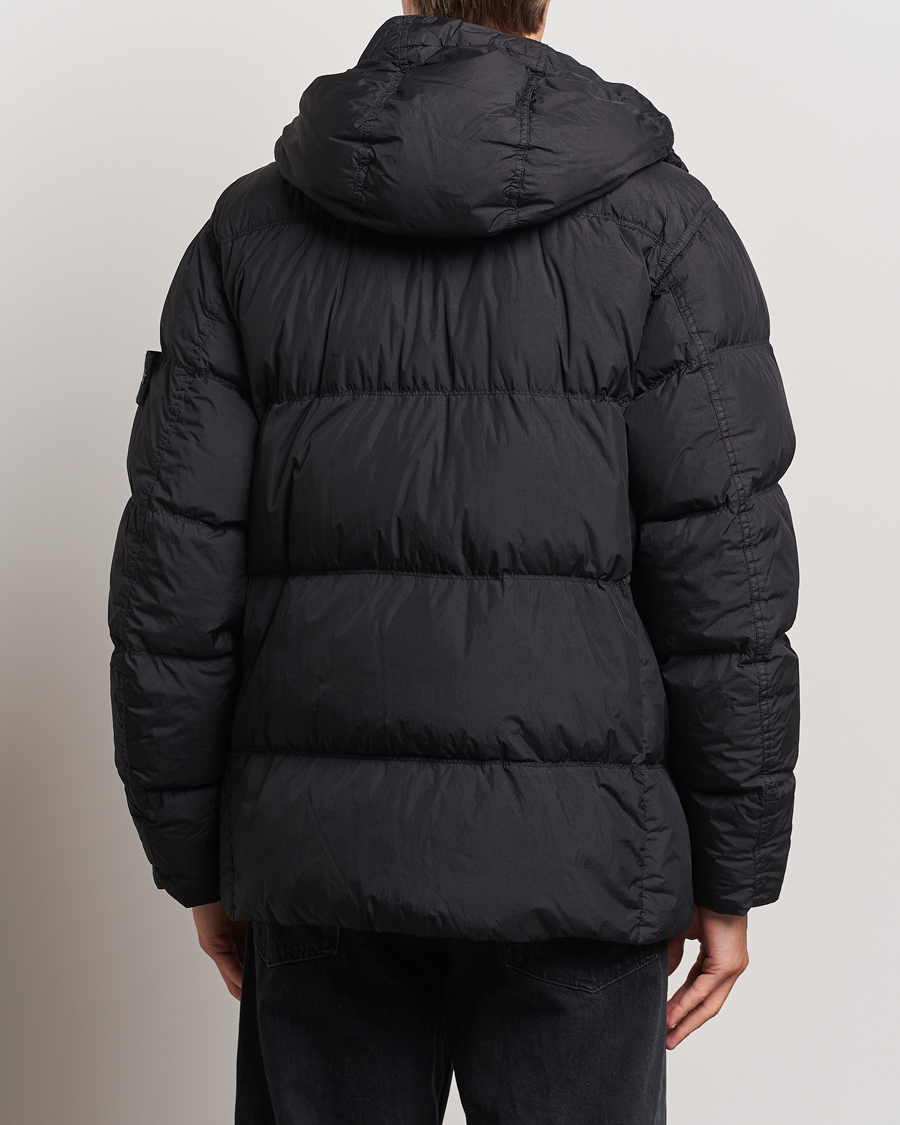 Herren | Jacken | Stone Island | Garment Dyed Recycled Nylon Down Hooded Jacket Black