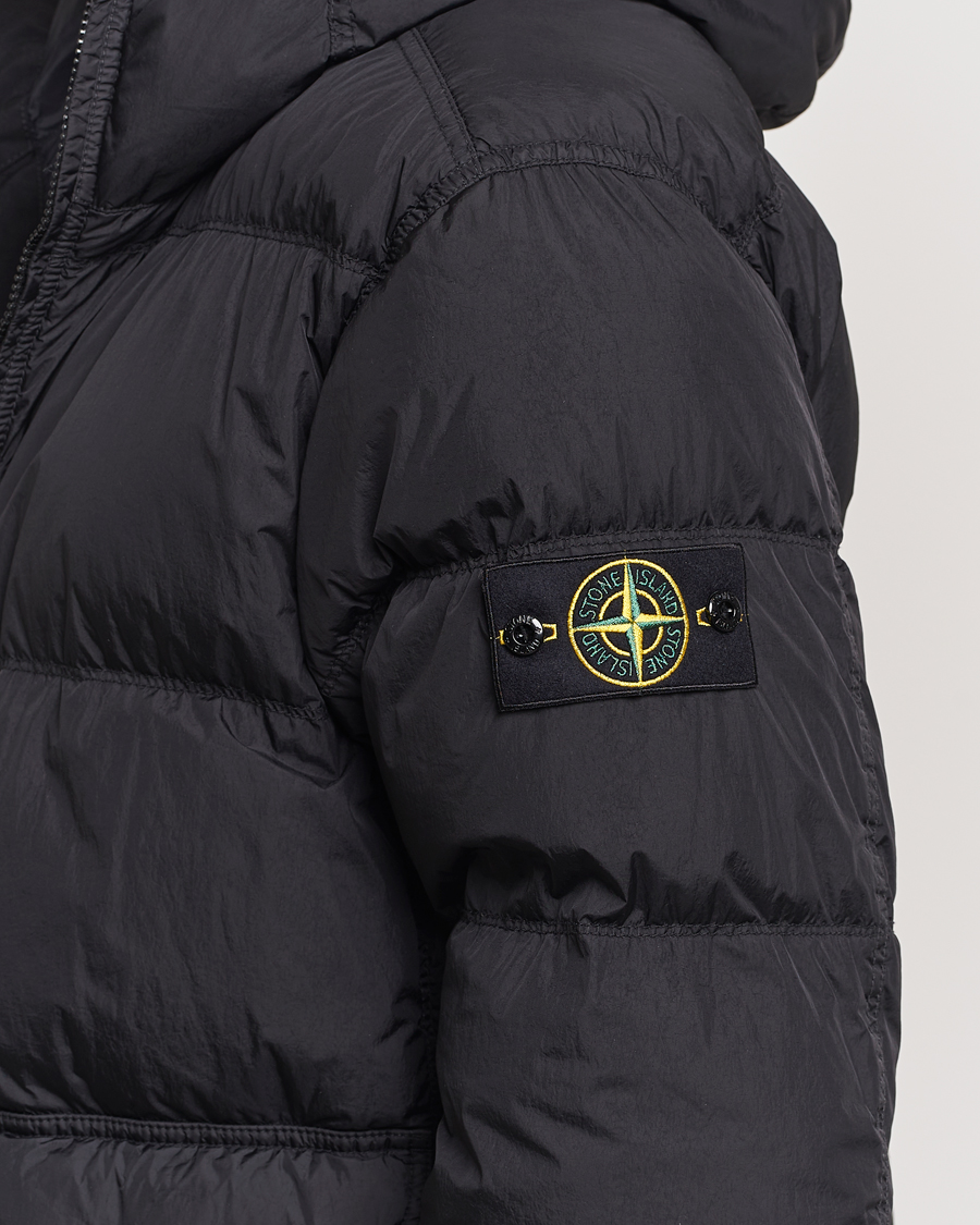 Herren | Jacken | Stone Island | Garment Dyed Recycled Nylon Down Hooded Jacket Black