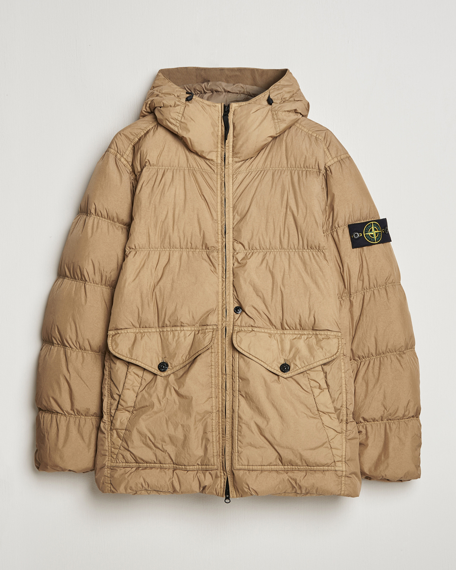 Herren | Jacken | Stone Island | Garment Dyed Recycled Nylon Down Hooded Jacket Biscuit