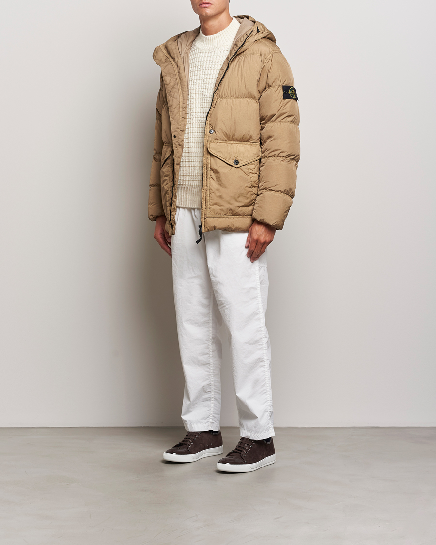 Herren | Jacken | Stone Island | Garment Dyed Recycled Nylon Down Hooded Jacket Biscuit