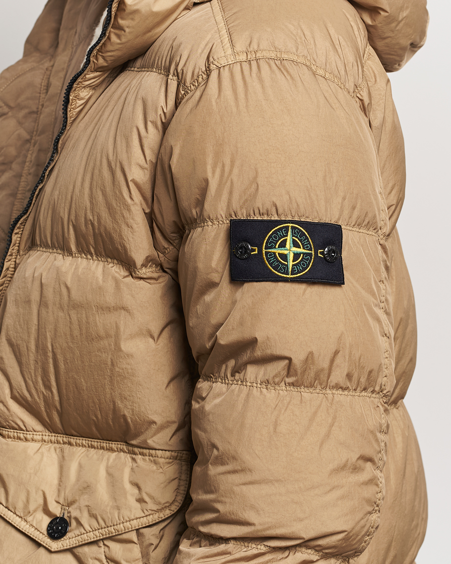 Herren | Jacken | Stone Island | Garment Dyed Recycled Nylon Down Hooded Jacket Biscuit