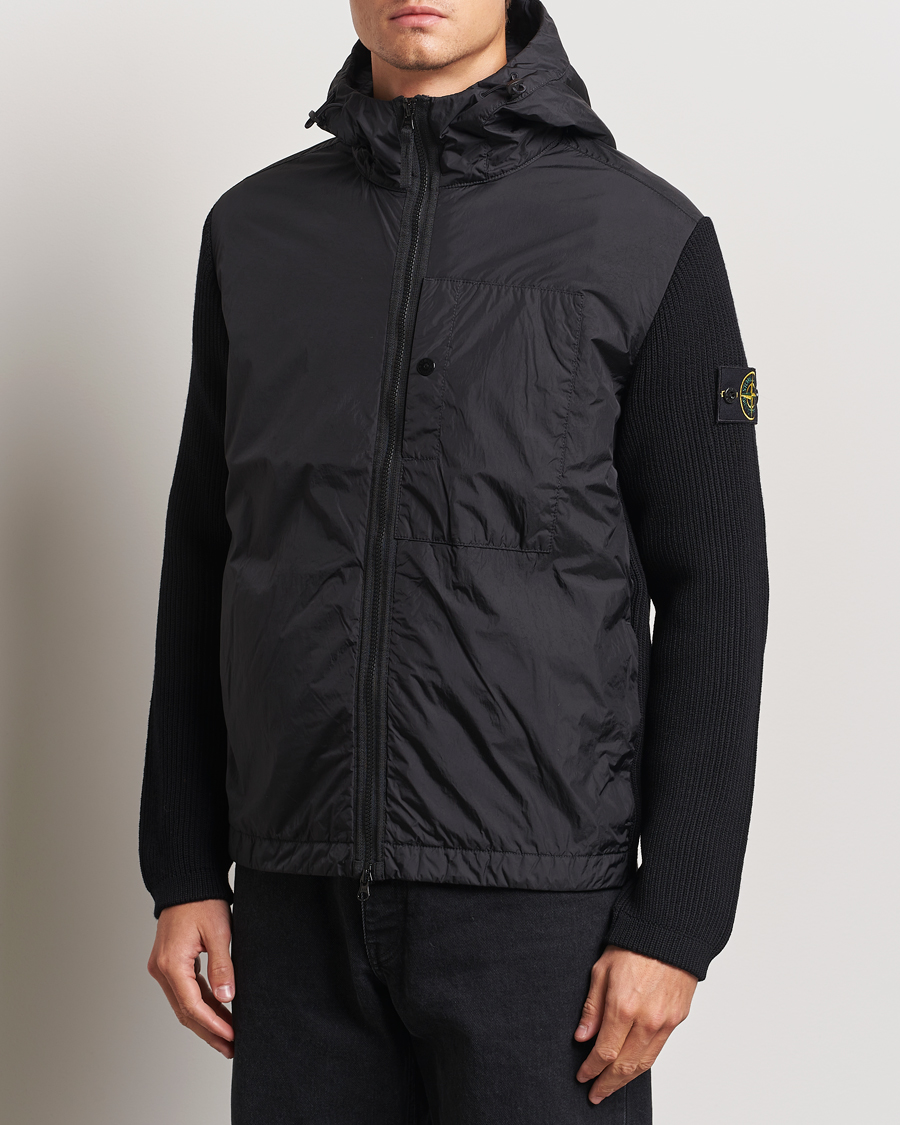 Herren | Jacken | Stone Island | Crinkle Reps Hybrid Wool Jacket Black