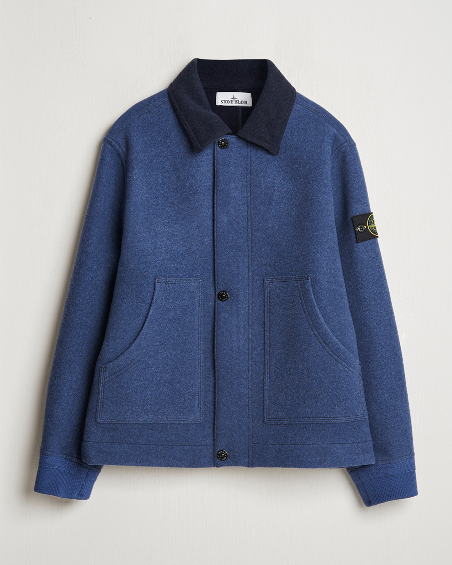 Herren | Jacken | Stone Island | Panno Speciale Wool Nylon Jacket Royal Blue