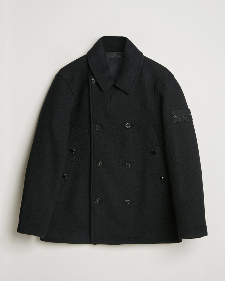 Herren | Jacken | Stone Island | Ghost Wool/Cashmere Peacoat Black