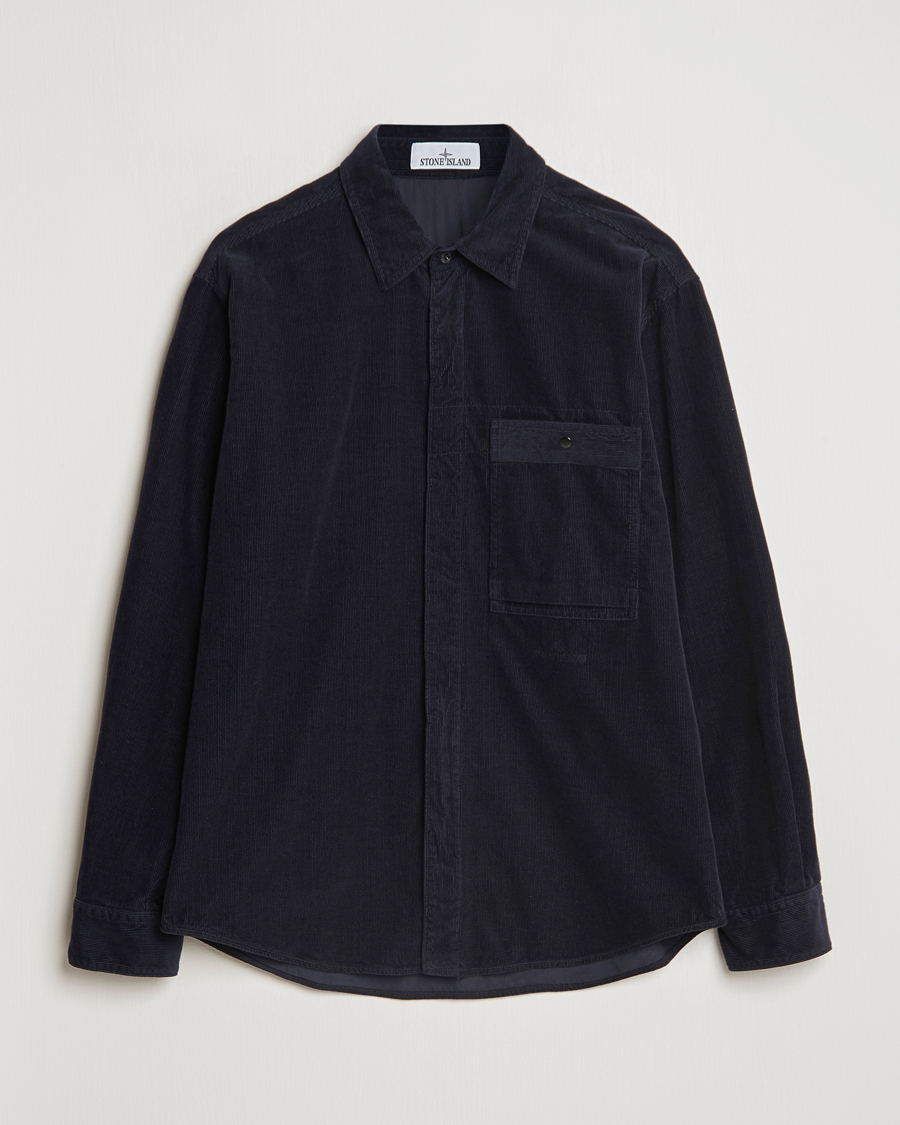 Herren | Hemden | Stone Island | Cotton Cord Overshirt Navy Blue