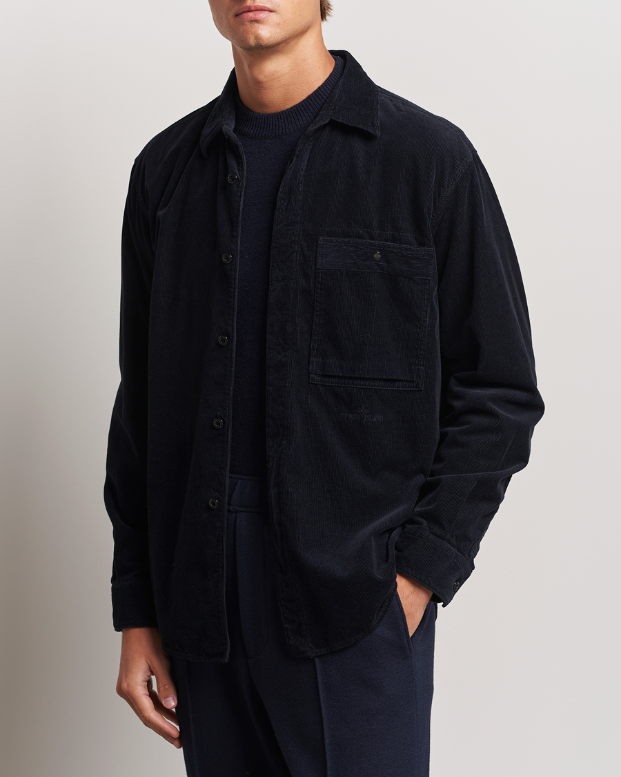 Herren | Hemden | Stone Island | Cotton Cord Overshirt Navy Blue