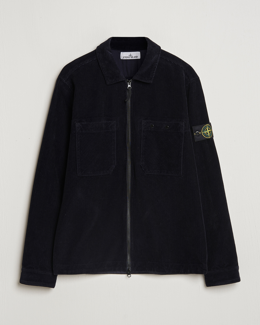 Herren | Hemden | Stone Island | Garment Dyed Corduroy Overshirt Navy Blue