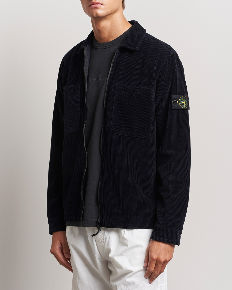 Herren | Hemden | Stone Island | Garment Dyed Corduroy Overshirt Navy Blue