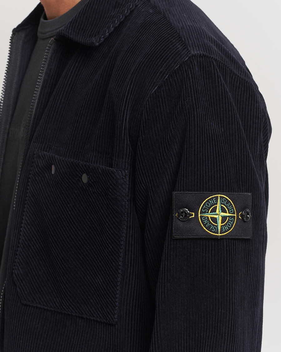 Herren | Hemden | Stone Island | Garment Dyed Corduroy Overshirt Navy Blue