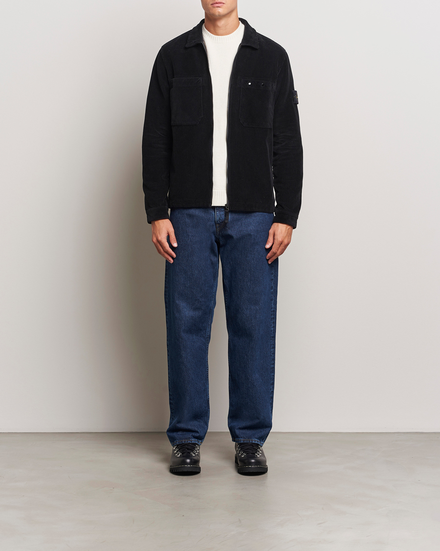 Herren | Hemden | Stone Island | Garment Dyed Corduroy Overshirt Black