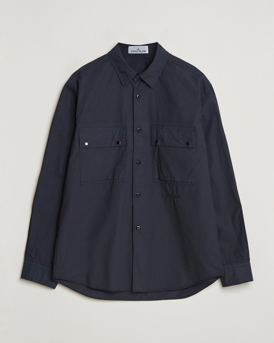 Herren | Hemden | Stone Island | Garment Dyed Cotton Canvas Overshirt Navy Blue
