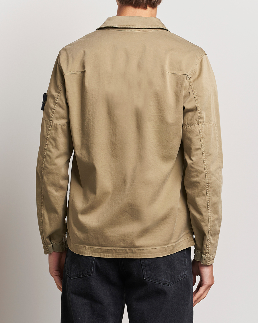 Herren | Hemden | Stone Island | Garment Dyed Cotton Zip Overshirt Biscuit