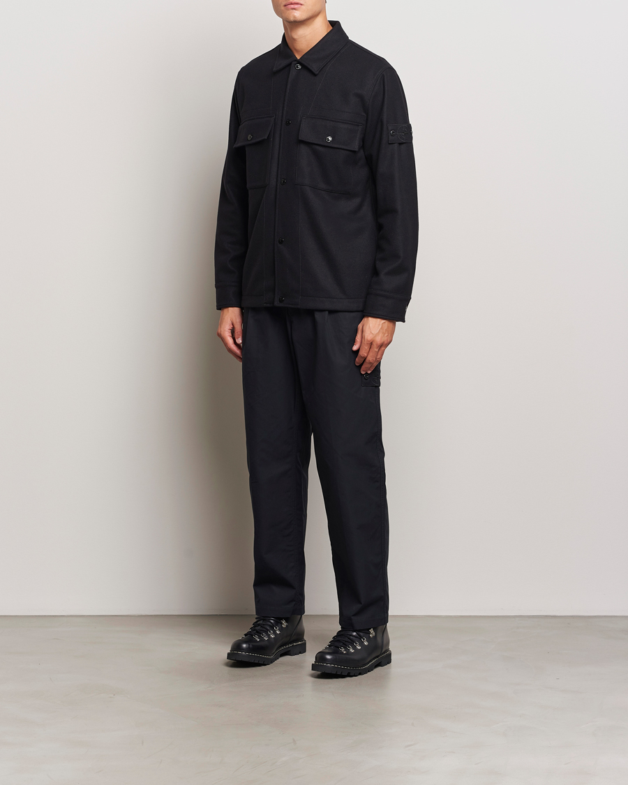 Herren | Hemden | Stone Island | Ghost Wool/Nylon Flannel Overshirt Black