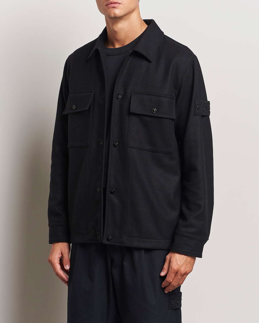 Herren | Hemden | Stone Island | Ghost Wool/Nylon Flannel Overshirt Black