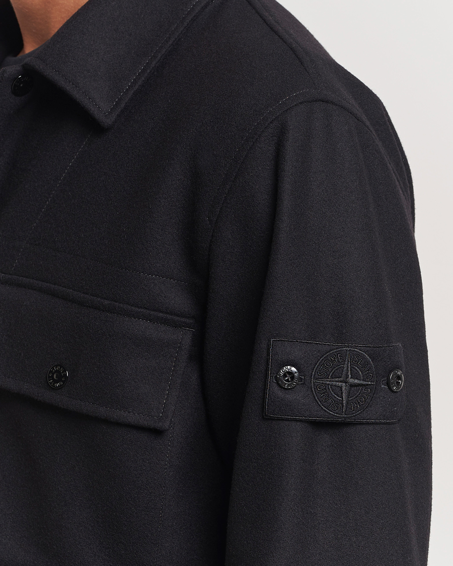 Herren | Hemden | Stone Island | Ghost Wool/Nylon Flannel Overshirt Black