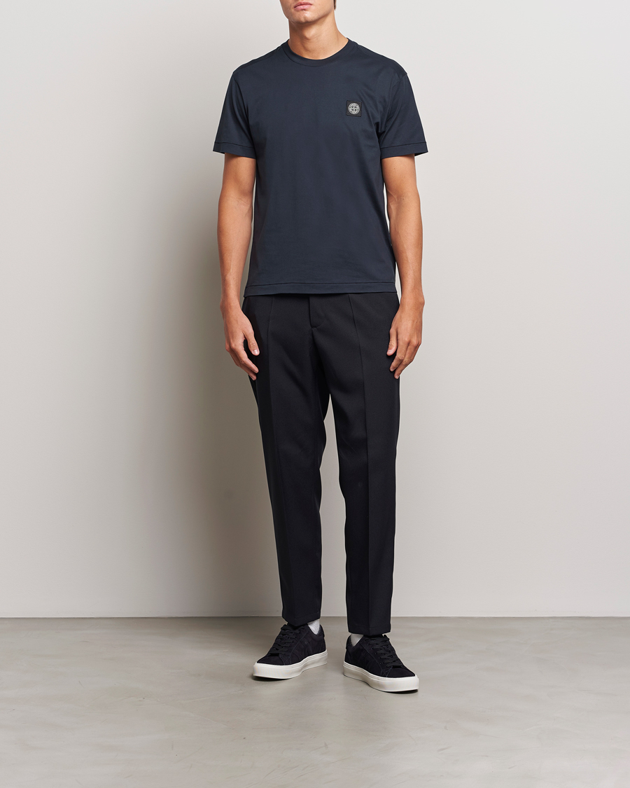 Herren | T-Shirts | Stone Island | Garment Dyed Jersey T-Shirt Navy Blue