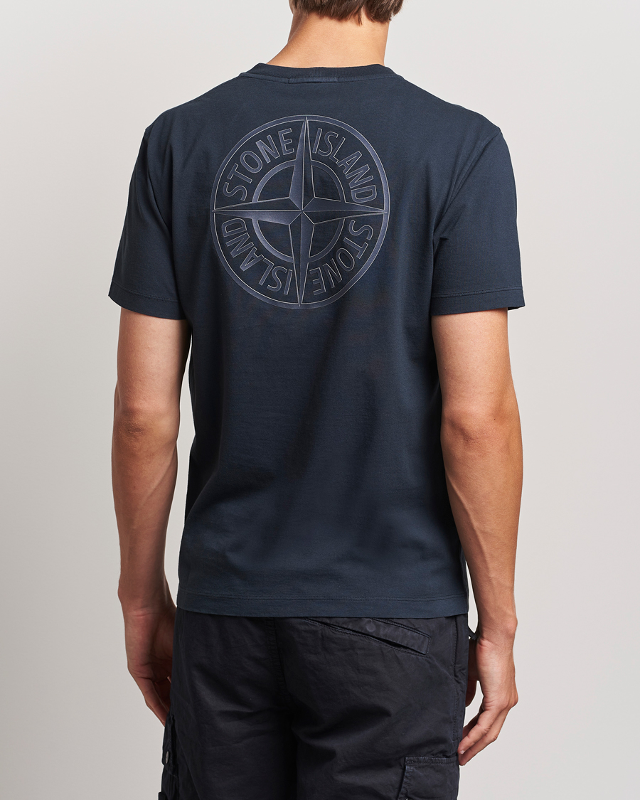 Herren | T-Shirts | Stone Island | Garment Dyed Jersey Logo T-Shirt Navy Blue