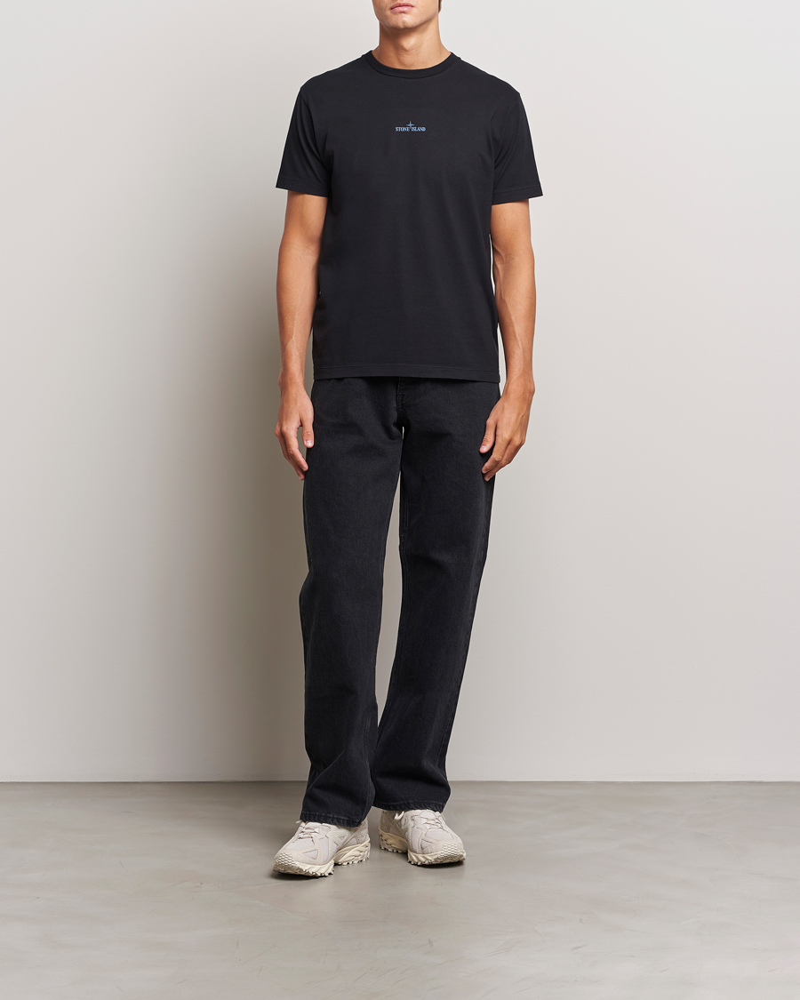 Herren | T-Shirts | Stone Island | Garment Dyed Jersey Logo T-Shirt Black