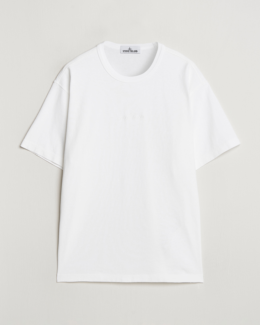 Herren | T-Shirts | Stone Island | Old Dyed Cotton Logo T-Shirt White