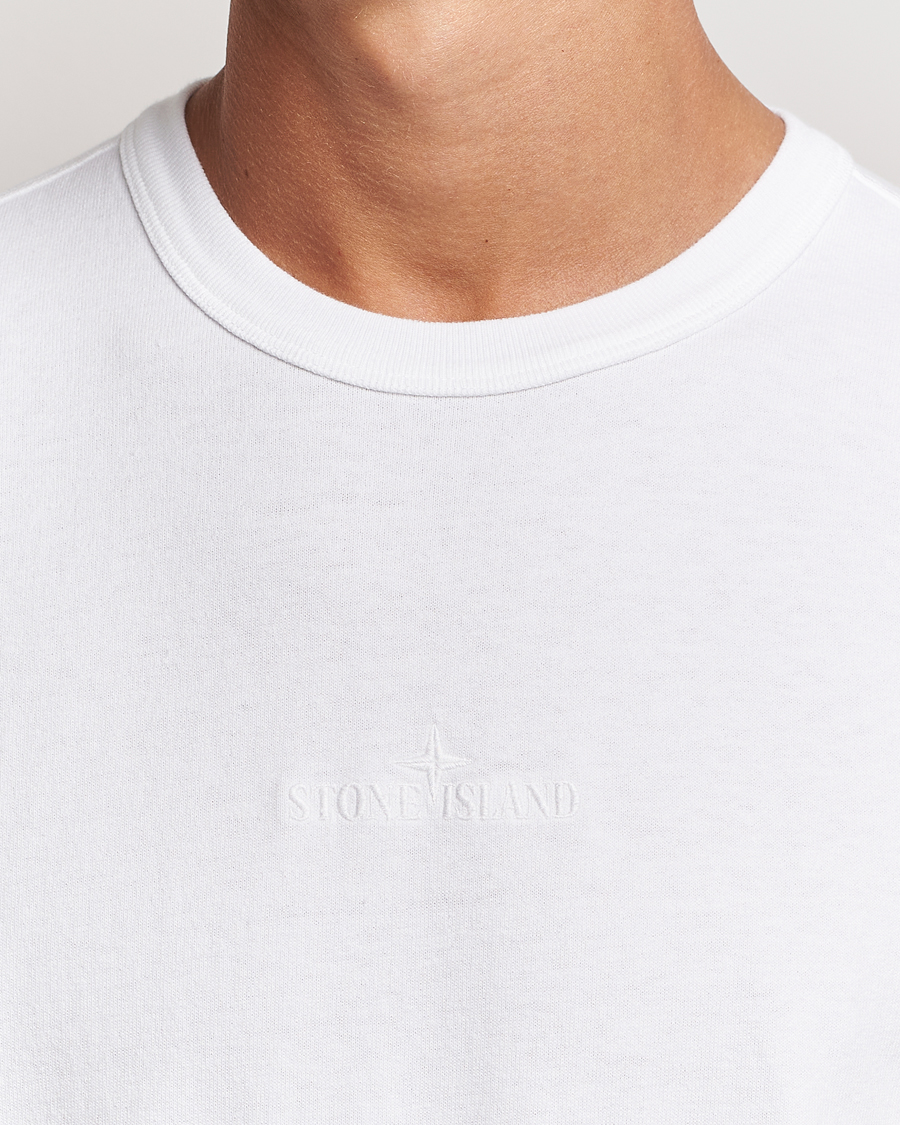 Herren | T-Shirts | Stone Island | Old Dyed Cotton Logo T-Shirt White