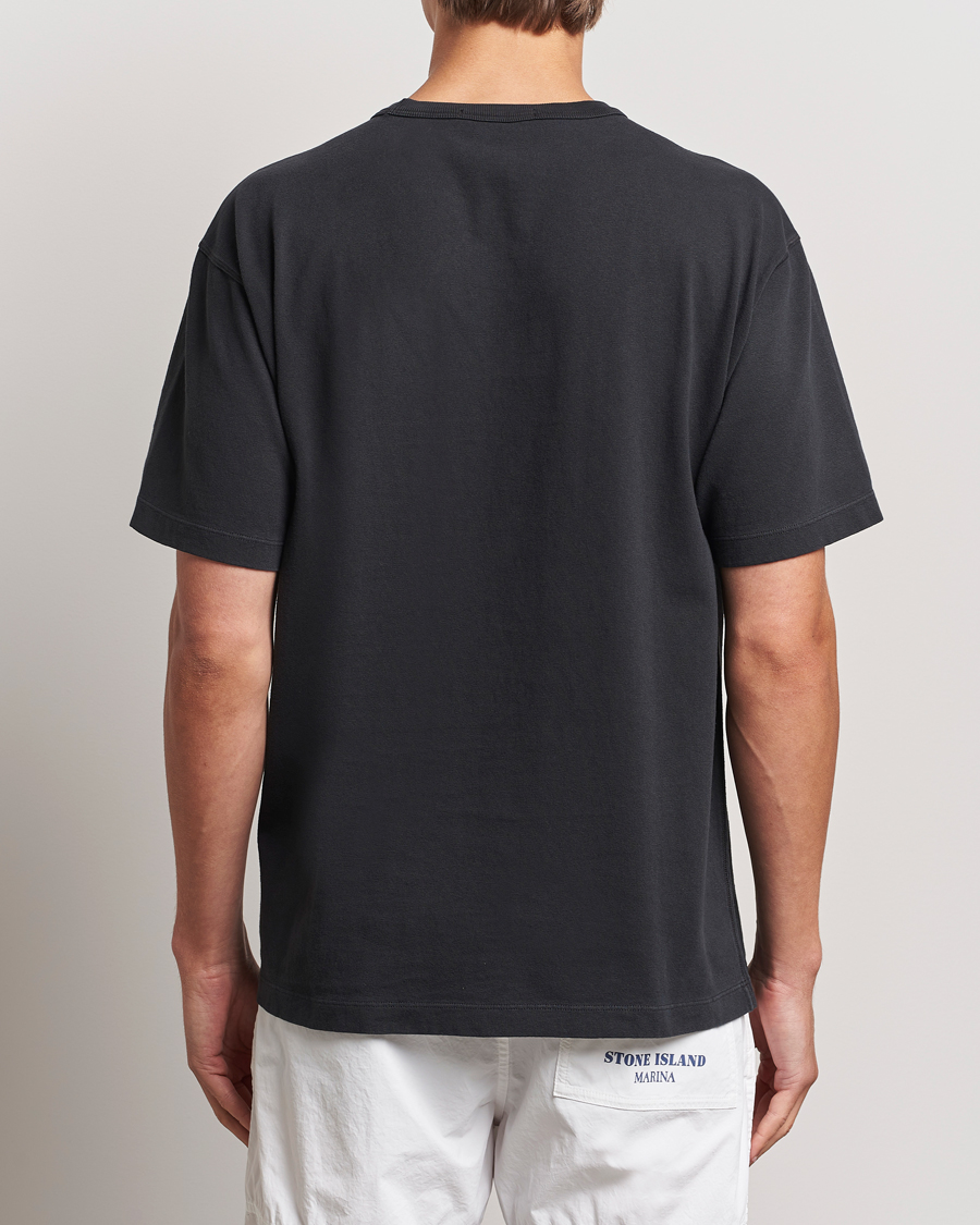 Herren | T-Shirts | Stone Island | Old Dyed Cotton Logo T-Shirt Black
