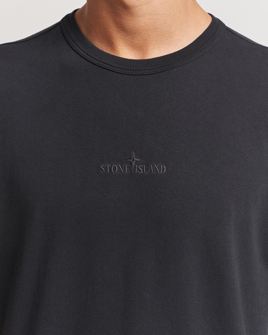 Herren | T-Shirts | Stone Island | Old Dyed Cotton Logo T-Shirt Black