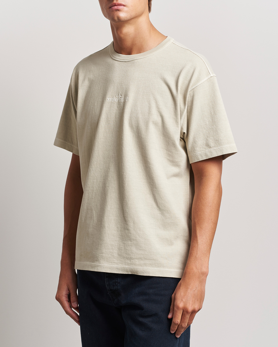 Herren | T-Shirts | Stone Island | Old Dyed Cotton Logo T-Shirt Plaster
