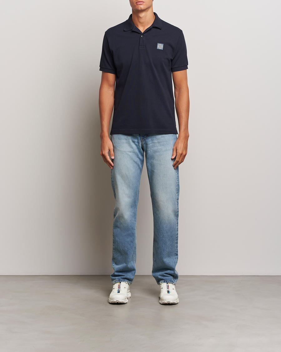 Herren | Poloshirts | Stone Island | Cotton Pique Polo Navy Blue