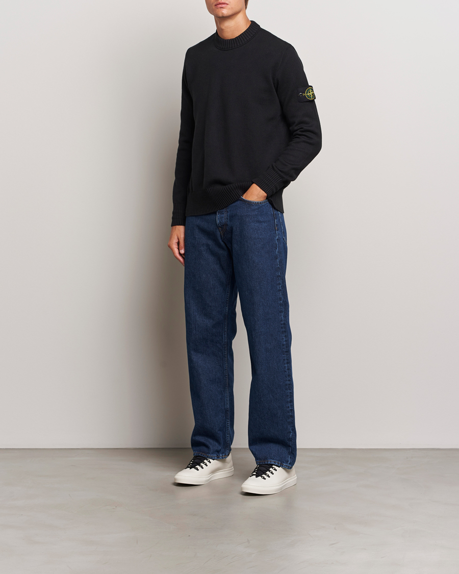 Herren | Pullover | Stone Island | Winter Cotton Knitted Crew Neck Black