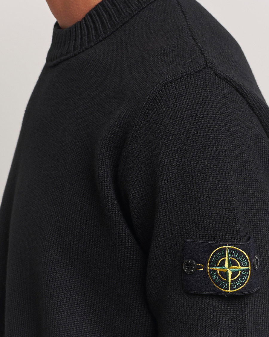 Herren | Pullover | Stone Island | Winter Cotton Knitted Crew Neck Black