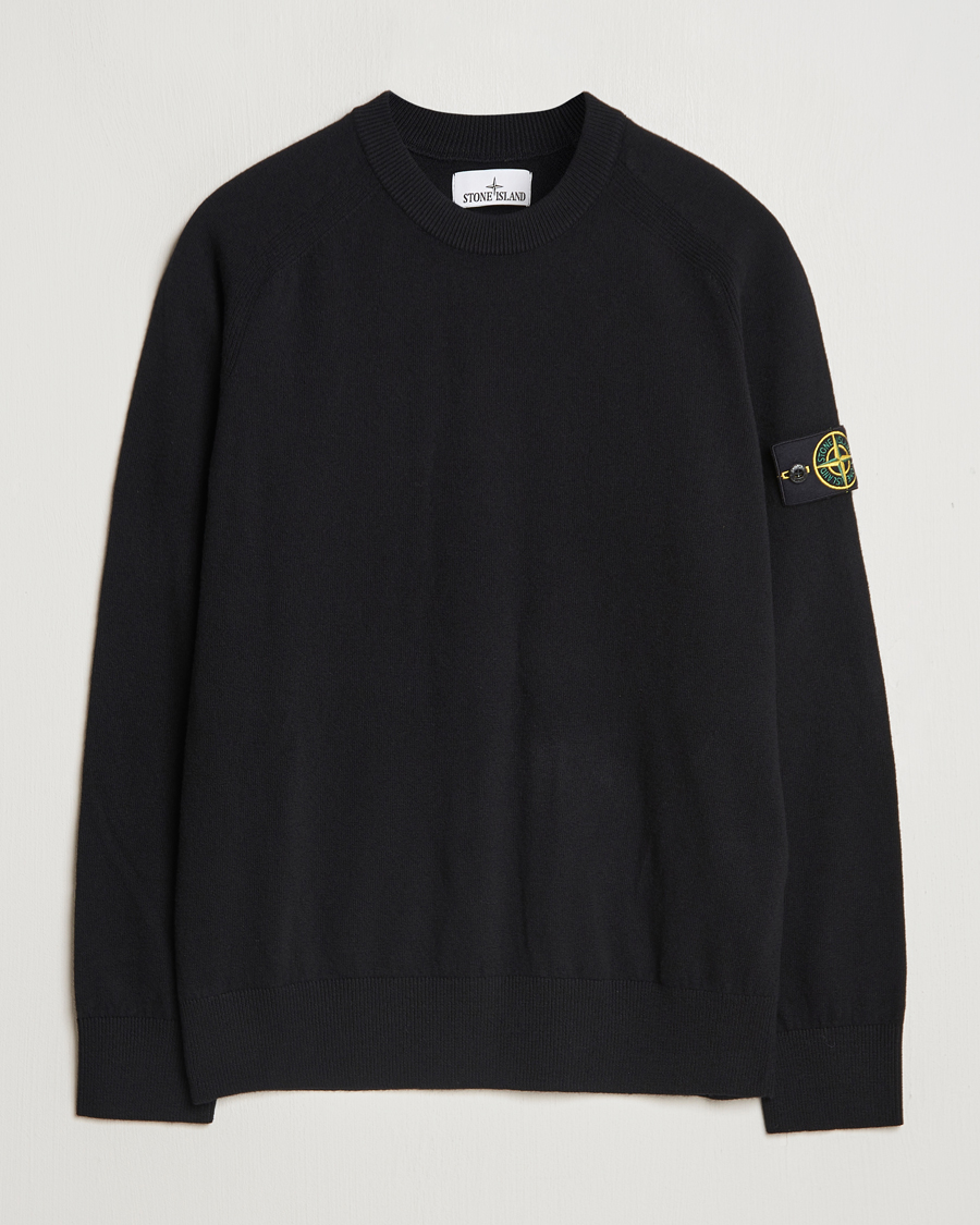 Herren | Pullover | Stone Island | Cardigan Knit Geelong Wool Crew Neck Black