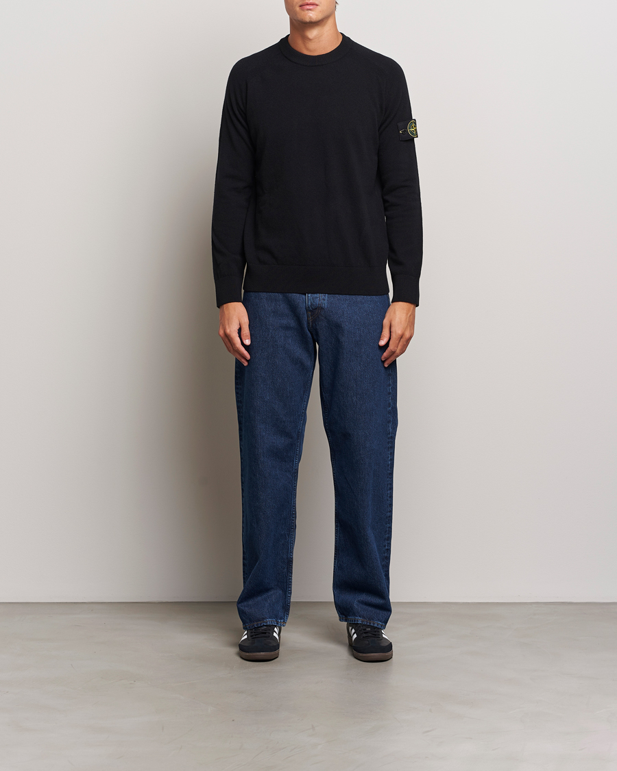 Herren | Pullover | Stone Island | Cardigan Knit Geelong Wool Crew Neck Black