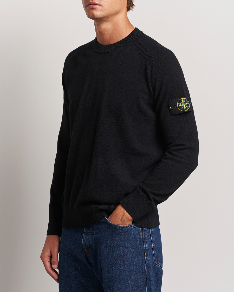 Herren | Pullover | Stone Island | Cardigan Knit Geelong Wool Crew Neck Black