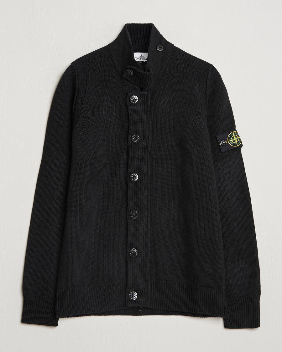 Herren | Pullover | Stone Island | Knitted Lambswool Zip Cardigan Black