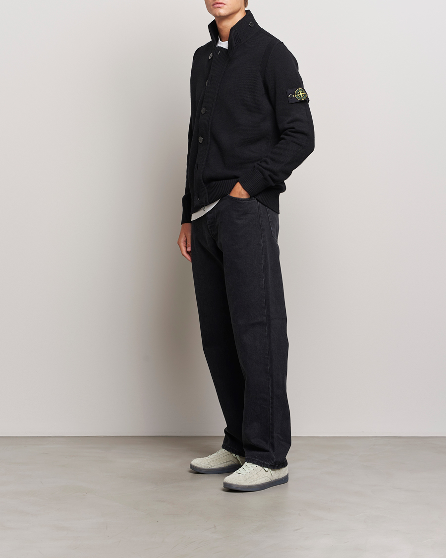 Herren | Pullover | Stone Island | Knitted Lambswool Zip Cardigan Black