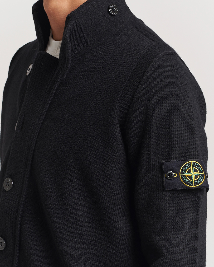 Herren | Pullover | Stone Island | Knitted Lambswool Zip Cardigan Black