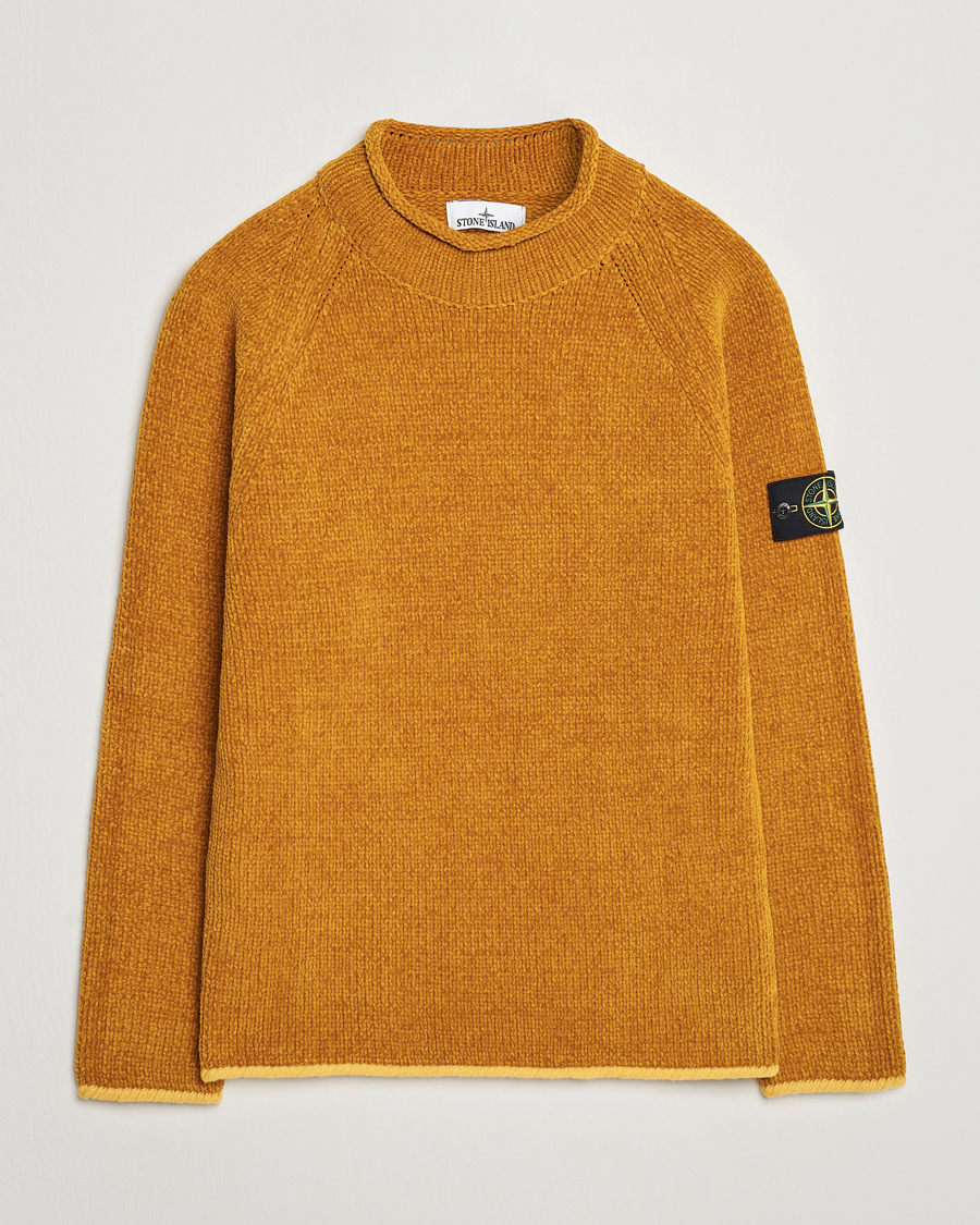 Herren | Pullover | Stone Island | Cotton Chenille Mock Neck Mustard