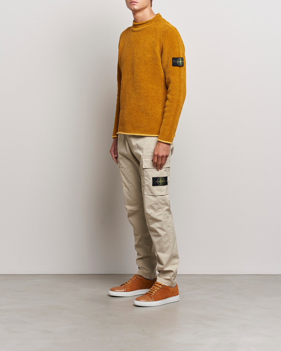 Herren | Pullover | Stone Island | Cotton Chenille Mock Neck Mustard