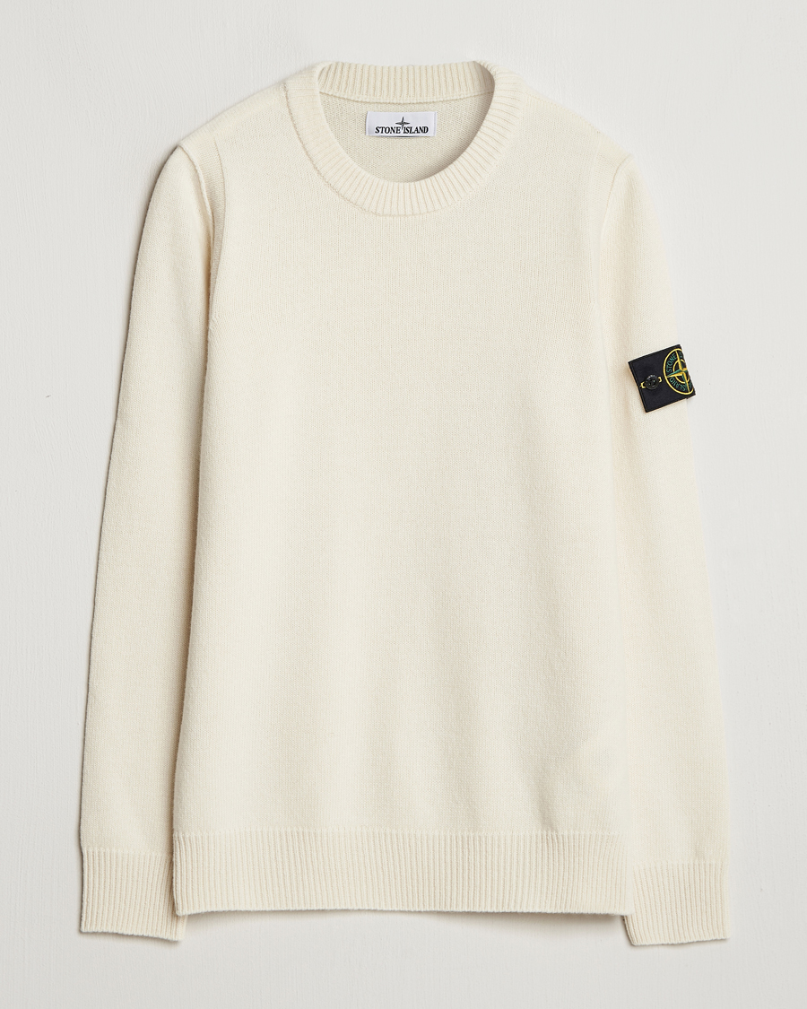 Herren | Pullover | Stone Island | Knitted Lambwool Sweater Natural