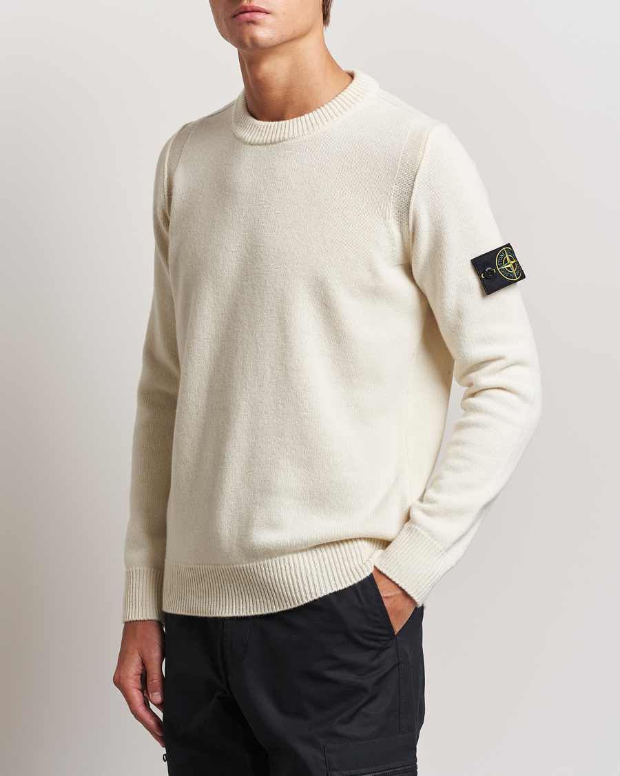 Herren | Pullover | Stone Island | Knitted Lambwool Sweater Natural