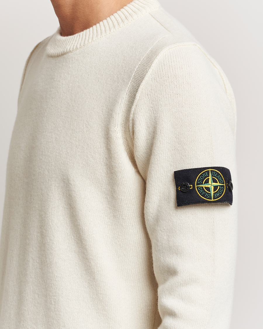 Herren | Pullover | Stone Island | Knitted Lambwool Sweater Natural