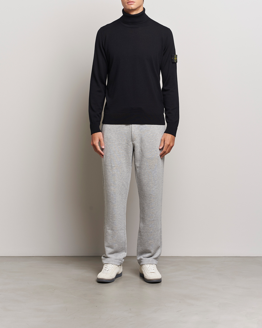 Herren | Pullover | Stone Island | Knitted Wool Polo Black