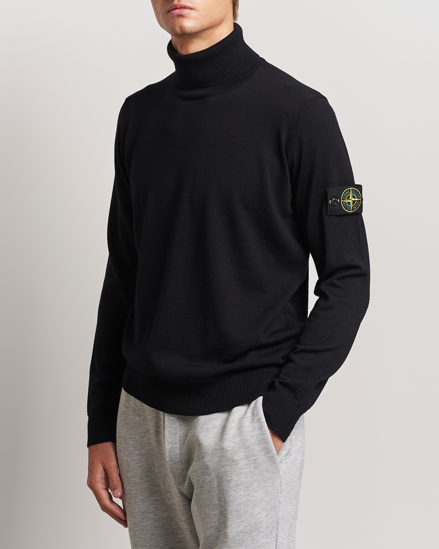 Herren | Pullover | Stone Island | Knitted Wool Polo Black